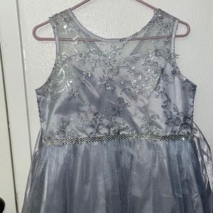Grey/Silver formal dress for young girl size 15-16